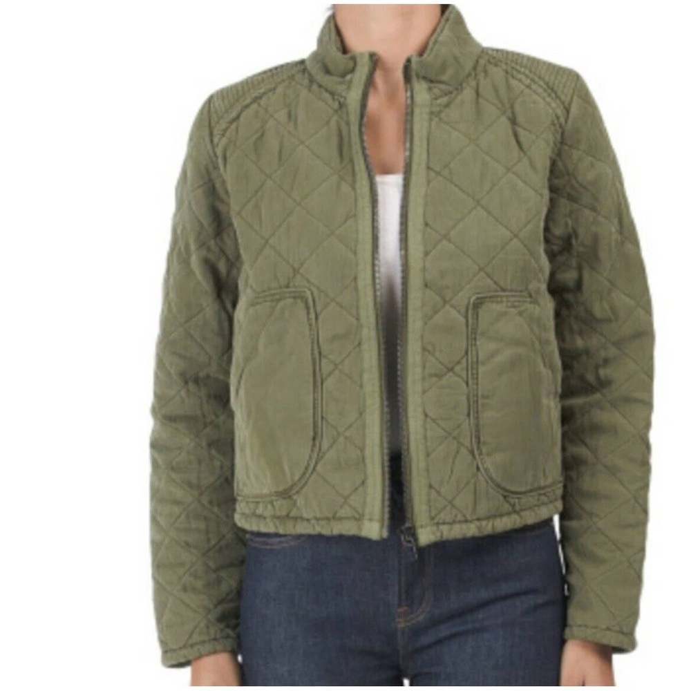 Blank NYC Burnt Quilted Full Zip Jacket